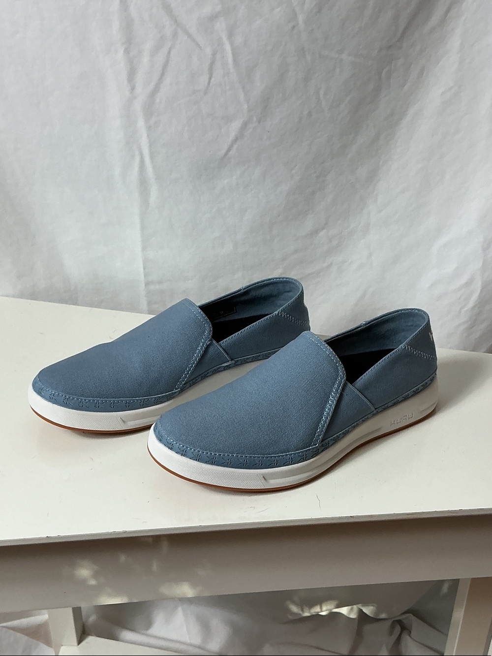 KURU Women’s Slip-On Loafers in Light Blue Canvas